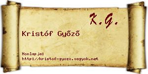 Kristóf Győző névjegykártya